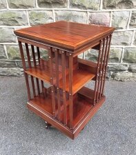 Antique Edwardian Revolving Bookcase Maple & Co 