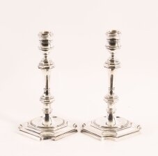 Antique Pair lSilver Plated Candlesticks By Elkinton & Co C1920