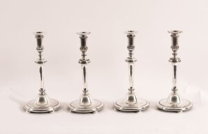 Antique Set 4 Silver Plated Candlesticks by Gibbons of Wolverhampton C1900