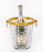 Antique French Ormolu & Cut Crystal Wine Cooler Ice Bucket Circa 1900