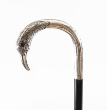 Antique Sterling Silver Bird Walking Stick Cane London 1914 90cm 35.5 Inches