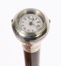 Antique Silver & Snakewood Watch Opera Cane Walking Stick 19th C 87cm 34.2inch