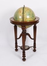 Vintage Terrestrial Library Globe on Stand With Compass 20th Century