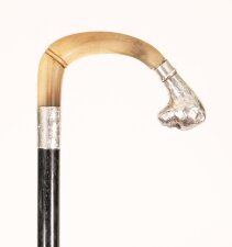 Antique English Boxer Dogs Head Walking Cane Stick Dated 1900  92cm / 36\