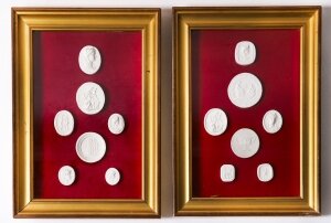 Antique Pair Framed Grand Tour Giovanni Liberotti Intaglios 19th C