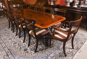 Vintage Regency Revival Dining Table by William Tillman & 10 Chairs 20th C