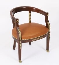 Antique French Empire Revival Ormolu Mounted Armchair 19th C