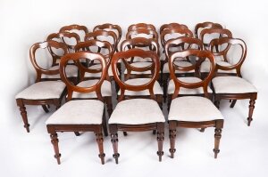 Antique Set 18 Victorian Dining Chairs C1880 19th Century