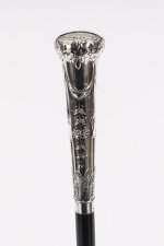 Antique Continental Neo classical Silver Walking Stick 92cm 36.5 inches