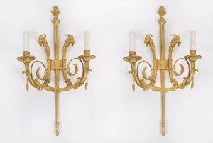Antique Pair French Neo classical Ormolu Wall Lights Appliques 19th century