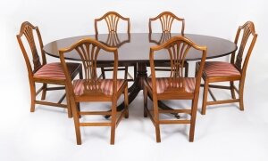 Vintage William Tillman Oval Regency Revival Dining Table & 6 chairs 20th C