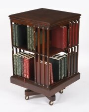Antique English Mahogany Revolving Bookcase by Maple & Co Circa 1890