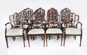 Antique Set of Sixteen Federal Revival Shield Back Dining Chairs 20th C Antique Set of Sixteen Federal Revival Shield Back Dining Chairs 20th C