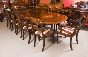 Antique French Louis Revival Dining Table and12 Walnut chairs 20th C Antique French Louis Revival Dining Table and12 Walnut chairs 20th C
