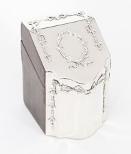 Antique Edwardian Sterling Silver Playing Card Box Casket Circa 1900