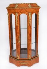 Antique Fine King Wood Octagonal Display Cabinet Jardiniere 20th C