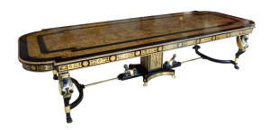 Vintage 12ft 6& 34 Ebonised Cut Brass Boulle Dining Conference Table 20th C