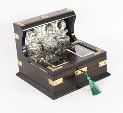 Antique Coromandel Combination Scent Bottle Jewellery Casket Tantalus 19th C