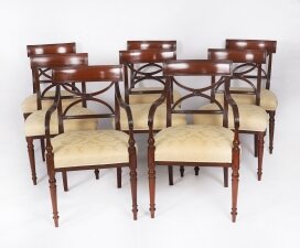 Antique Set 8 Regency Period Dining Chairs Circa 1820 19th C Antique Set 8 Regency Period Dining Chairs Circa 1820 19th C