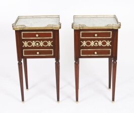 Antique Pair French Empire Ormolu Mounted Bedside Cabinets 19th Century Antique Pair French Empire Ormolu Mounted Bedside Cabinets 19th Century