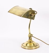 Antique Art Deco Articulated Brass Bankers Lamp Desk Lamp 20th C