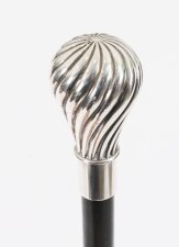 Antique French Silver plated Walking Stick Cane C1880 94cm 37inches