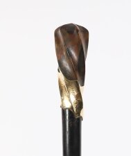 Antique Walking Stick Cane 18Ct Gold Pommel by Brigg& 39 s Late 19th C 91cm 36& 34 