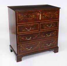 Antique Early George II Inlaid Mahogany Secretaire Chest Antique Early George II Inlaid Mahogany Secretaire Chest