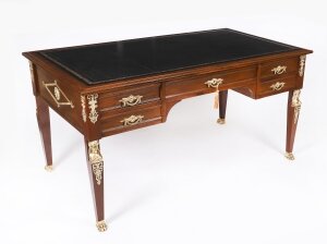 Antique Empire Ormolu Mounted Bureau Plat Desk Writing Table 19th C Antique Empire Ormolu Mounted Bureau Plat Desk Writing Table 19th C