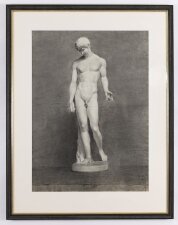 Antique Large Framed Drawing The Capitoline Antinous Dated 1836 Antique Large Framed Drawing The Capitoline Antinous Dated 1836