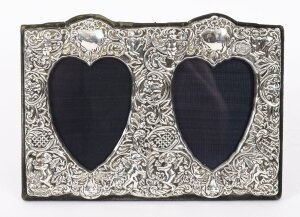Vintage Sterling Silver Rectangular Twin Portrait Photo Frame 19th C 22x17cm Vintage Sterling Silver Rectangular Twin Portrait Photo Frame 19th C 22x17cm
