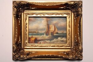 Elegant Oil Painting Sailing Ship Giltwood Frame | Ref. no. P0064 | Regent Antiques