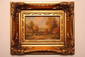 Oil Painting  A Country Walk in  Giltwood Frame | Ref. no. P0082 | Regent Antiques