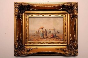 Superb Oil Painting  Beach Scene Giltwood Frame | Ref. no. P0099 | Regent Antiques