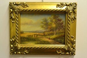 Oil Painting Countryside Walk Giltwood Frame | Ref. no. P0300 | Regent Antiques