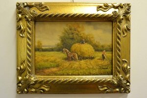 Oil Painting Countryside Walk Giltwood Frame | Ref. no. P0309 | Regent Antiques