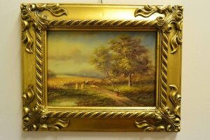 Oil Painting Countryside Walk Giltwood Frame | Ref. no. P0311 | Regent Antiques