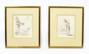 Antique  Pair of Sketches by Thomas Barker of Bath  18th Century | Ref. no. R0008 | Regent Antiques