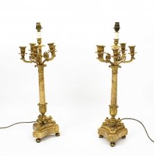 Vintage Pair Corinthian Column Table  Lamps Candelabra 20th C | Ref. no. R0034 | Regent Antiques