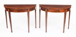 Antique Pair George IV Flame Mahogany  Console / Card Tables 19th Century | Ref. no. R0053 | Regent Antiques