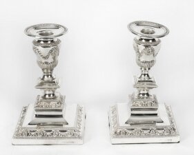 Antique Pair Neo-classical Silver Plated Candlesticks  by Barker Bros Ltd 19th C | Ref. no. X0007 | Regent Antiques