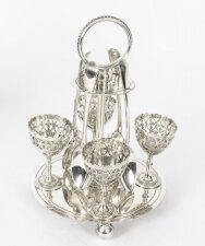Antique Silver Plated Egg Cruet with spoons 19th Century | Ref. no. X0035 | Regent Antiques