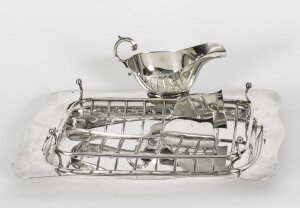 Antique Art Deco Silver Plated Apparatus Serving Set Circa 1920