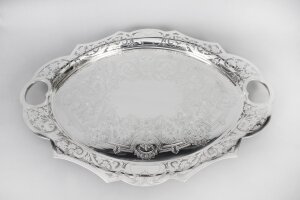 Antique Oval  Victorian Silver Plated Tray by James Dixon C 1880 19th Century | Ref. no. X0081 | Regent Antiques