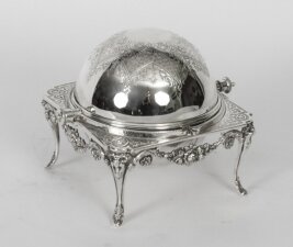 Antique English Silver Plated Roll Over Butter / Caviar Dish 19th Century | Ref. no. X0099 | Regent Antiques