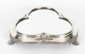Antique Victorian Silver Plated Mirrored Top Clover  Cake Stand 19th C | Ref. no. X0104 | Regent Antiques