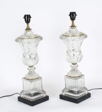 Vintage Pair of French Glass Table Lamps Late 20th C | Ref. no. X0120 | Regent Antiques