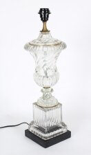 Vintage French Ormolu & Glass Table Lamp Late 20th C