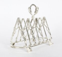 Vintage Silver Plated Hunting Toast Rack 20th Century