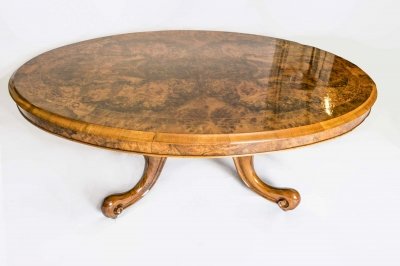 Antique Victorian Inlaid | Ref. no Victorian Carved Walnut Lamp Table